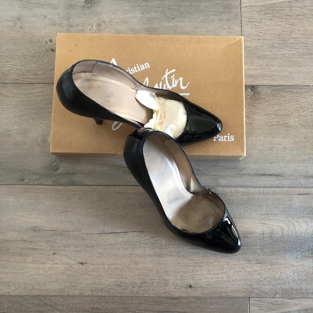 Christian Louboutin Black Patent 100 Decollete